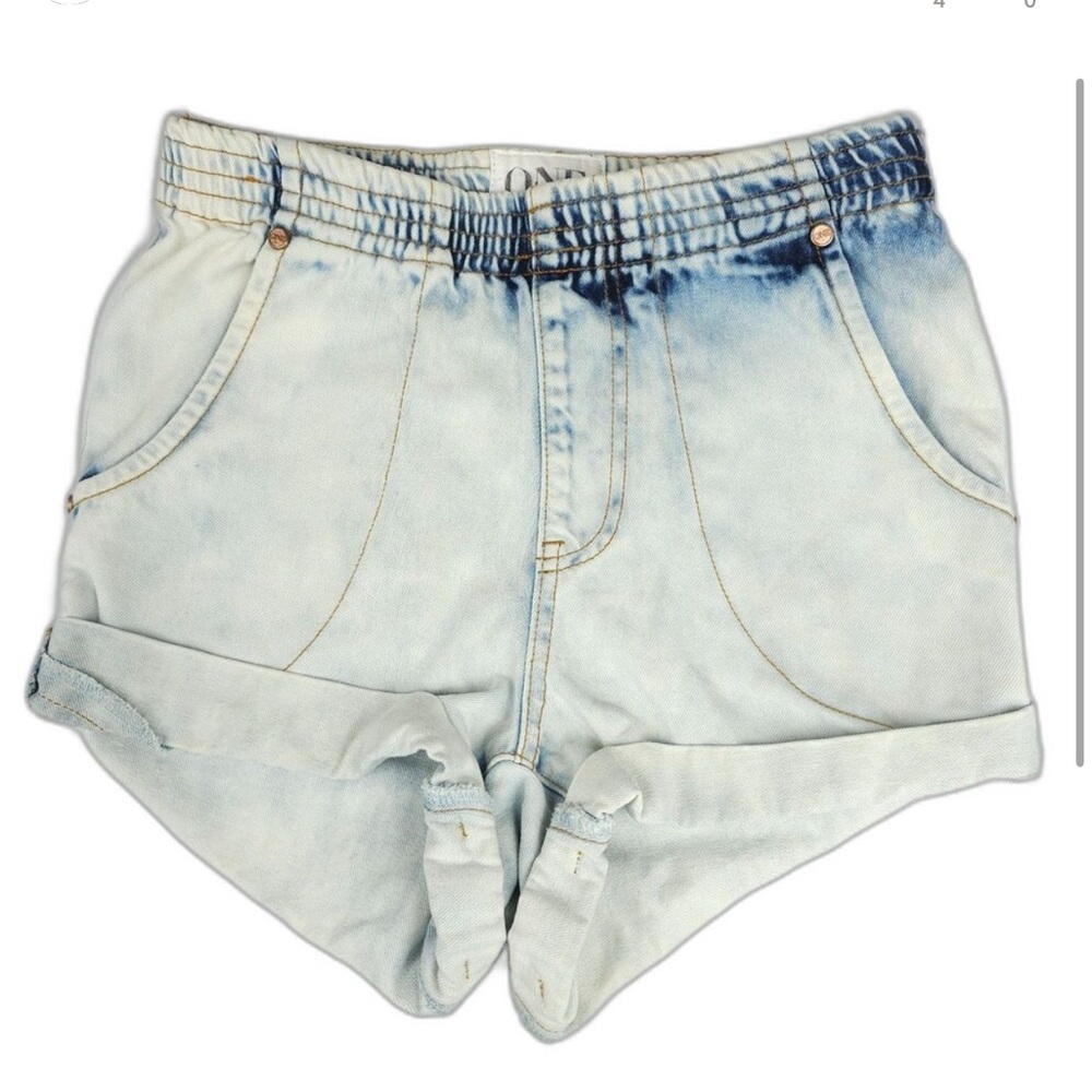 ONE TEASPOON Hunters Mid Length Relaxed Short Blue Jean Denim Boho Festival 24